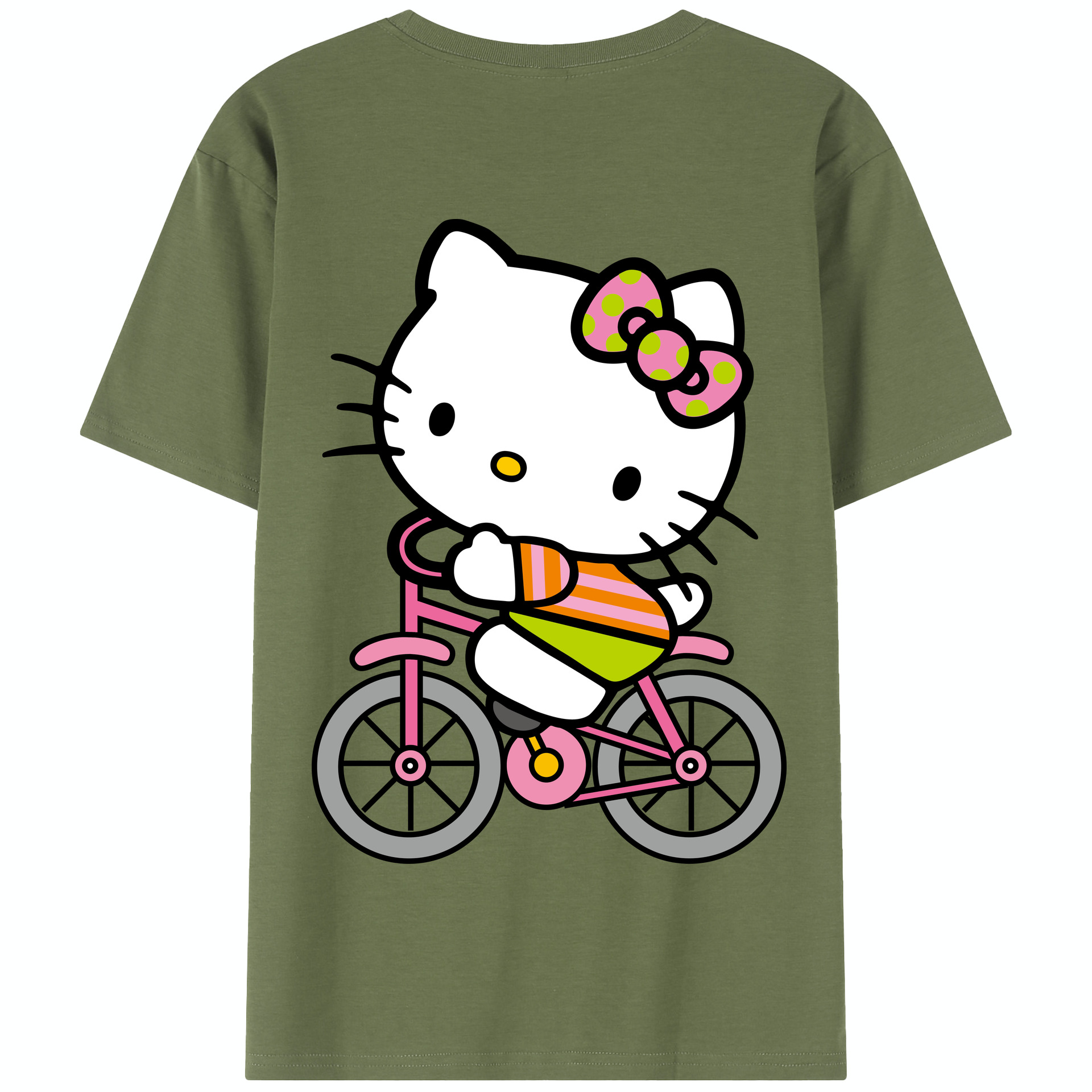 （画像用） Hello Kitty ハローキティ 綿100％半袖Tシャツ（背面プリント）